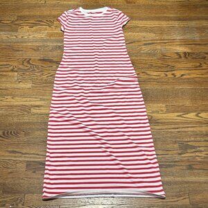 Red and White Striped Maxi Dress